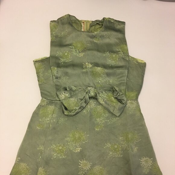 Vintage 50s 60s Green Party Dress with Bow Wiggle Cocktail Holiday Christmas (IB - Picture 13 of 16